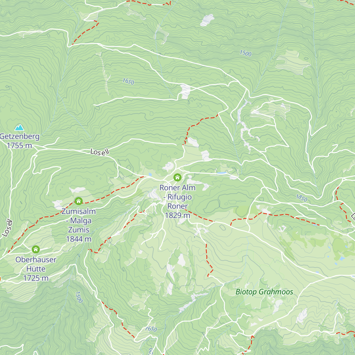 Roner Alm - Rifugio Roner map
