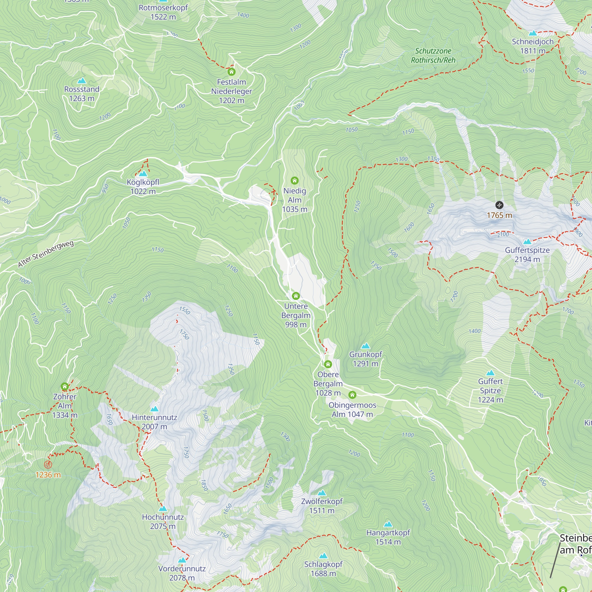 Untere Bergalm map