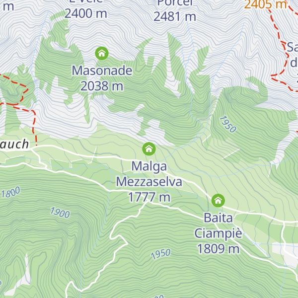 Map of Malga Mezzaselva