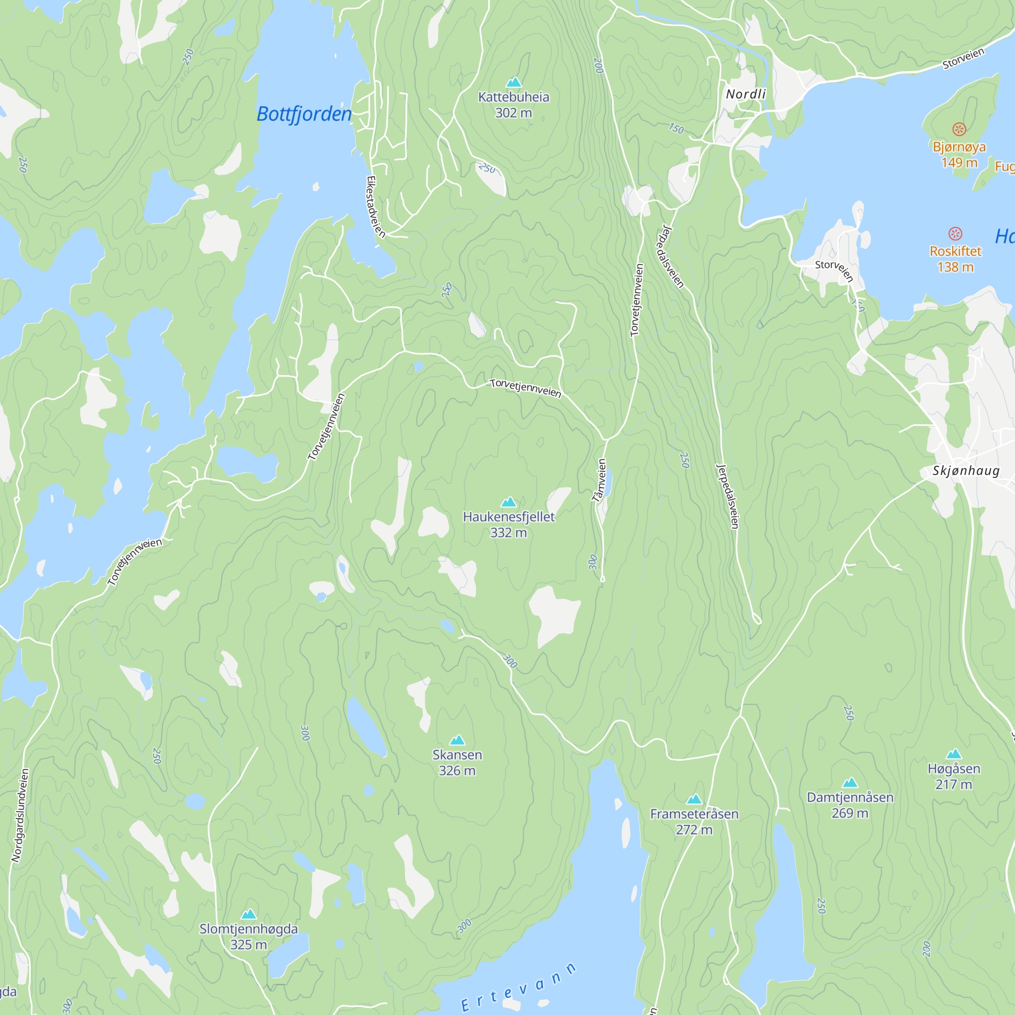 Haukenestårnet map