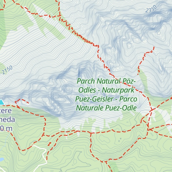 Map of Geislerspitze - Gran Odla - Grande Odla
