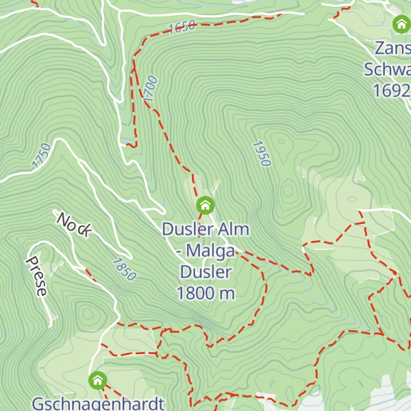 Map of Dusler Alm - Malga Dusler