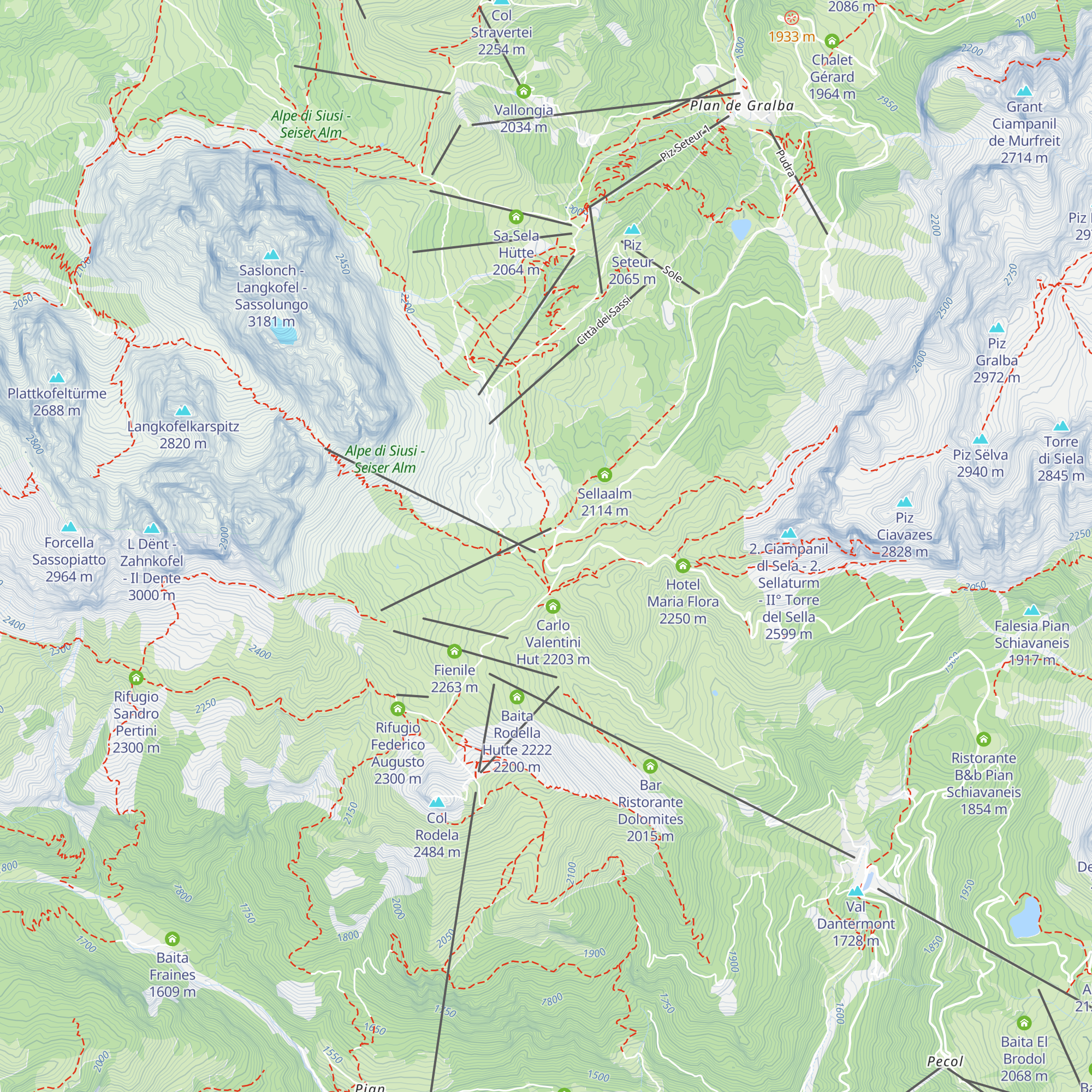 L'Angolino del Sella map