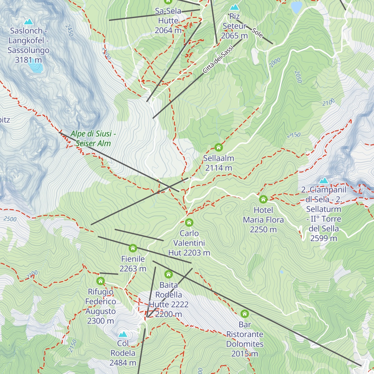 Passo Sella Mountain Resort map