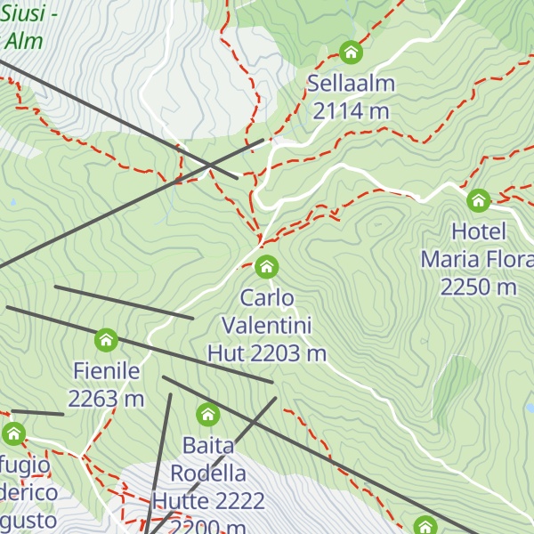 Map of Carlo Valentini Hut