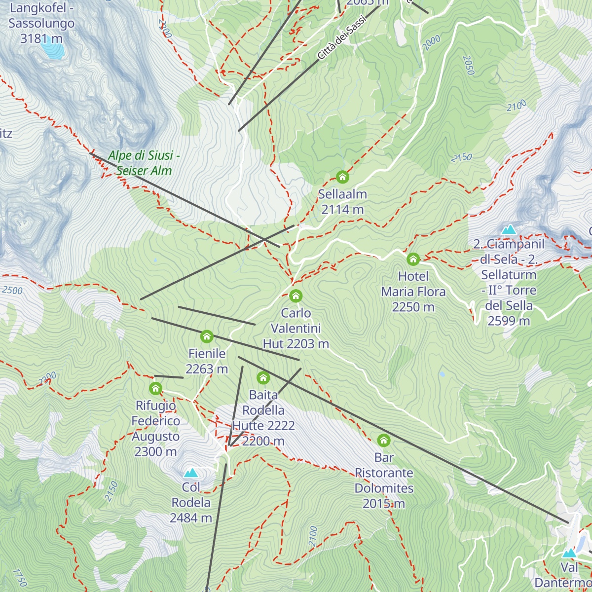 Carlo Valentini Hut map