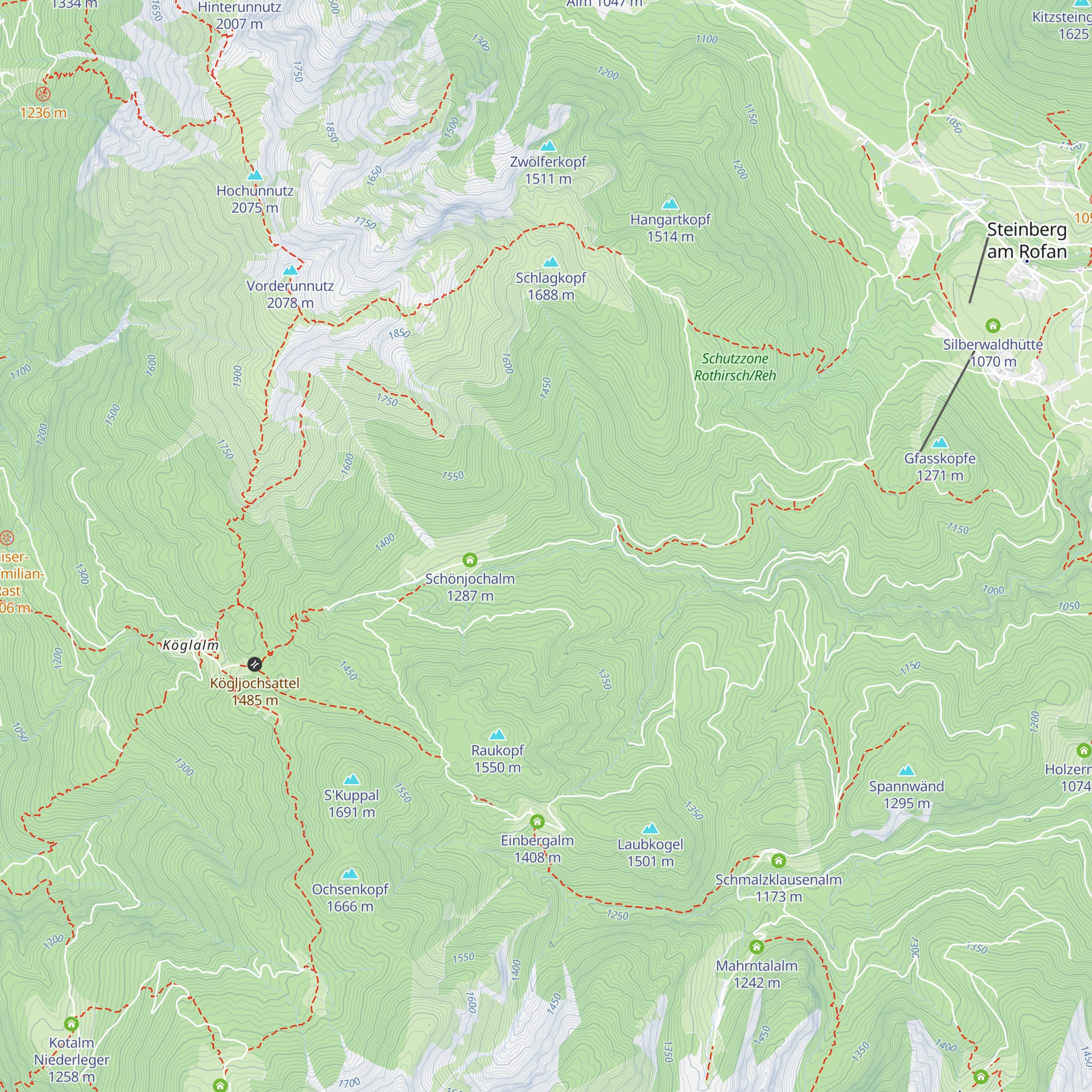 Wildfütterung Schönjochalm map
