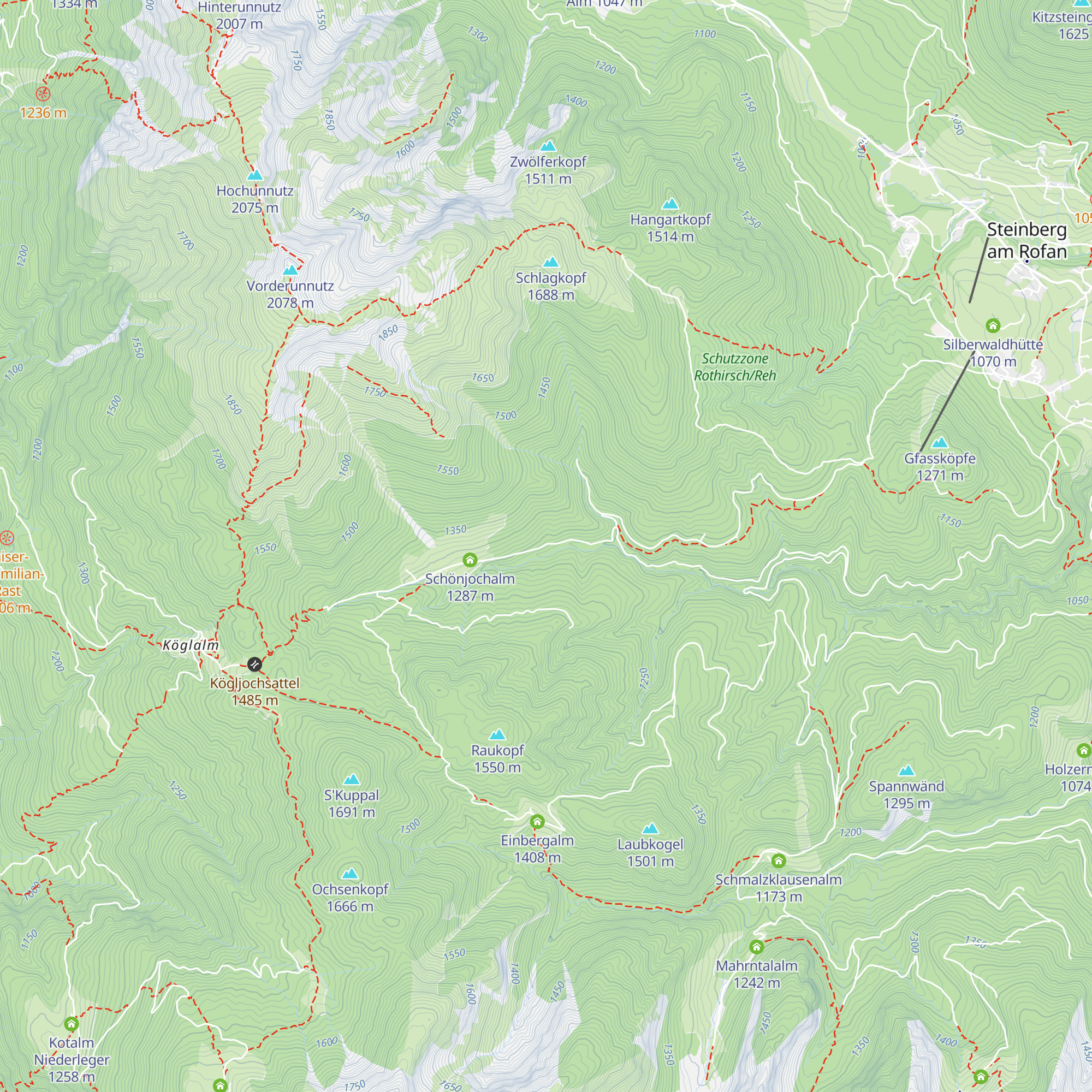 Wildfütterung Schönjochalm map
