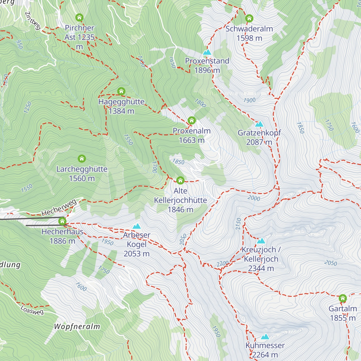 Alte Kellerjochhütte map