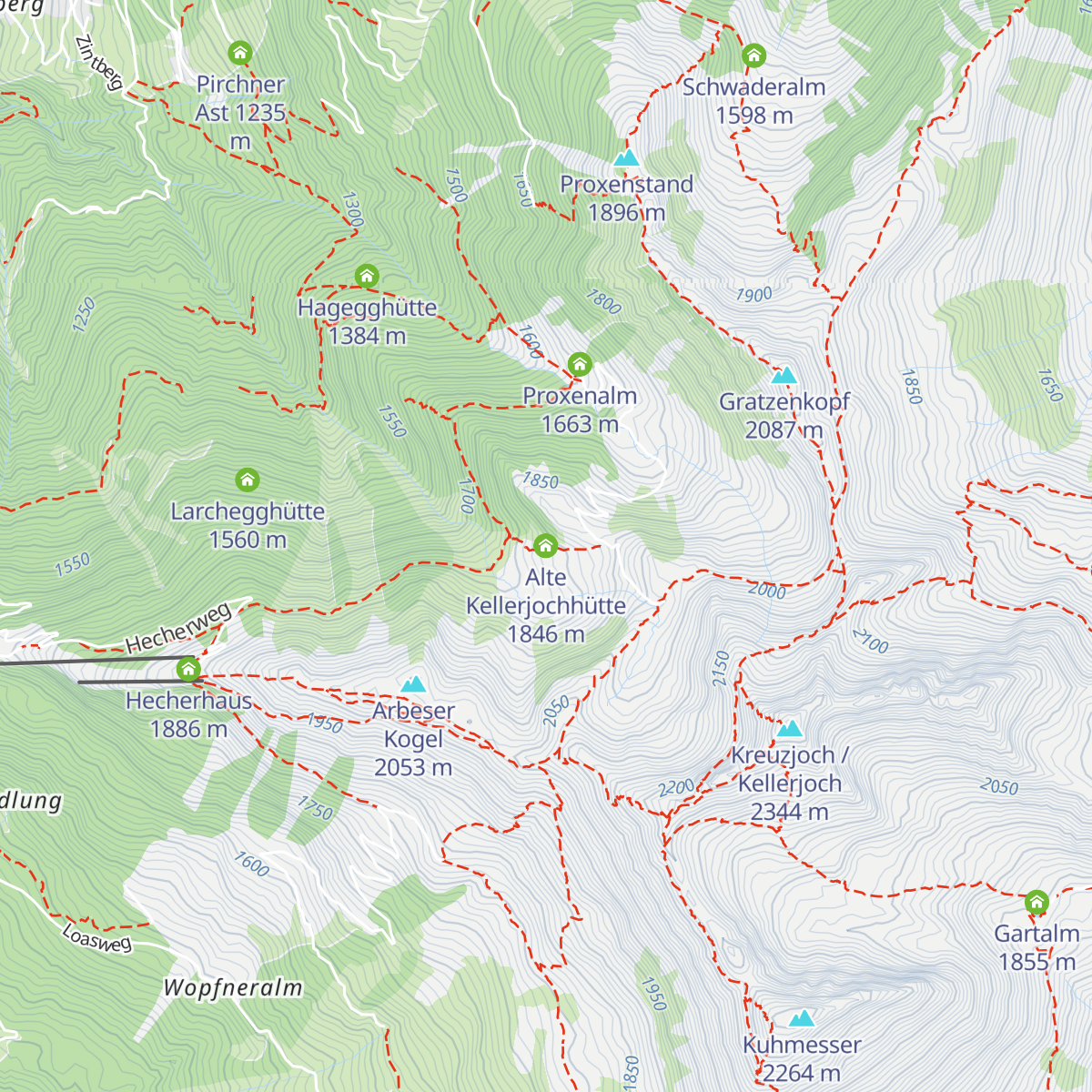 Alte Kellerjochhütte map