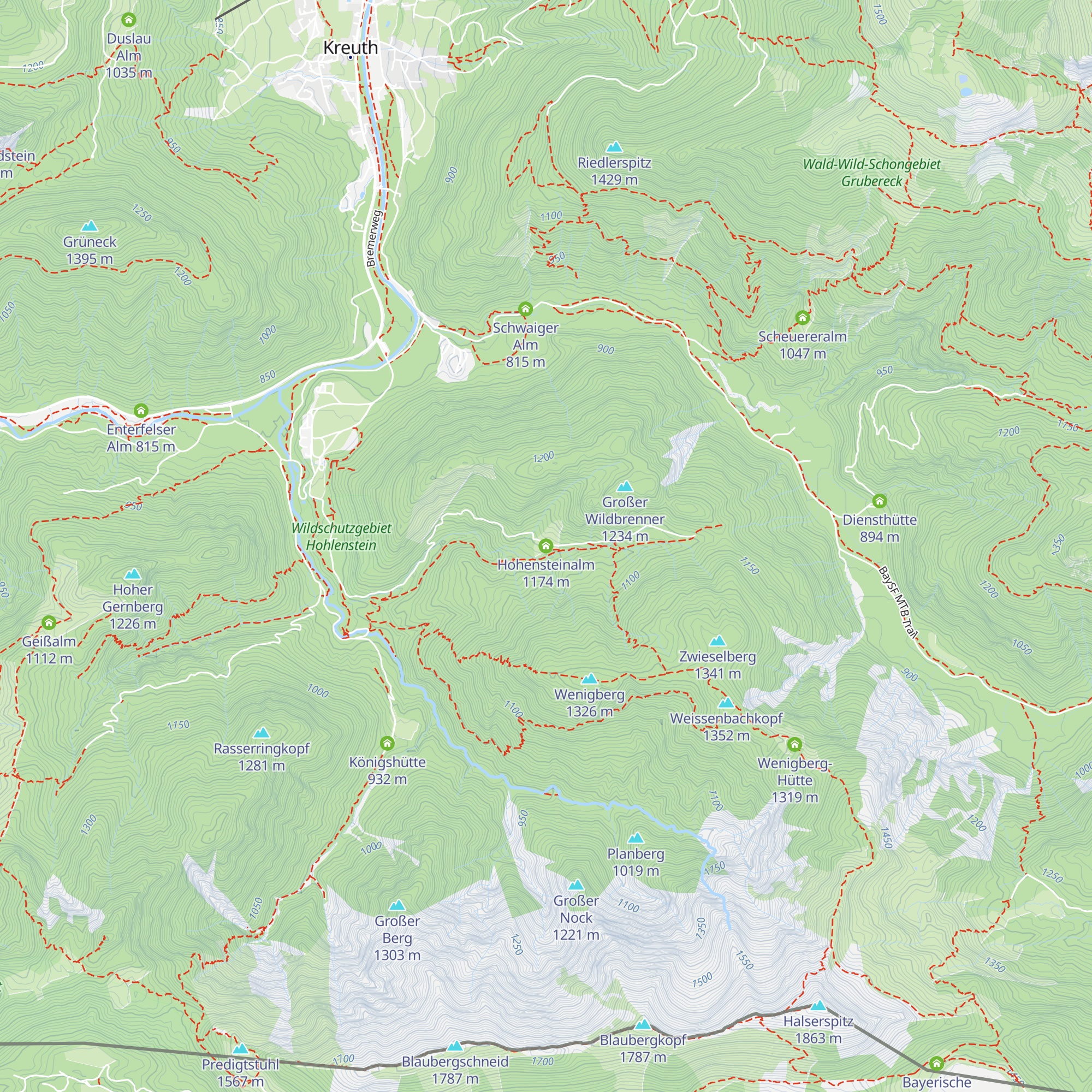 Hohensteinalm map