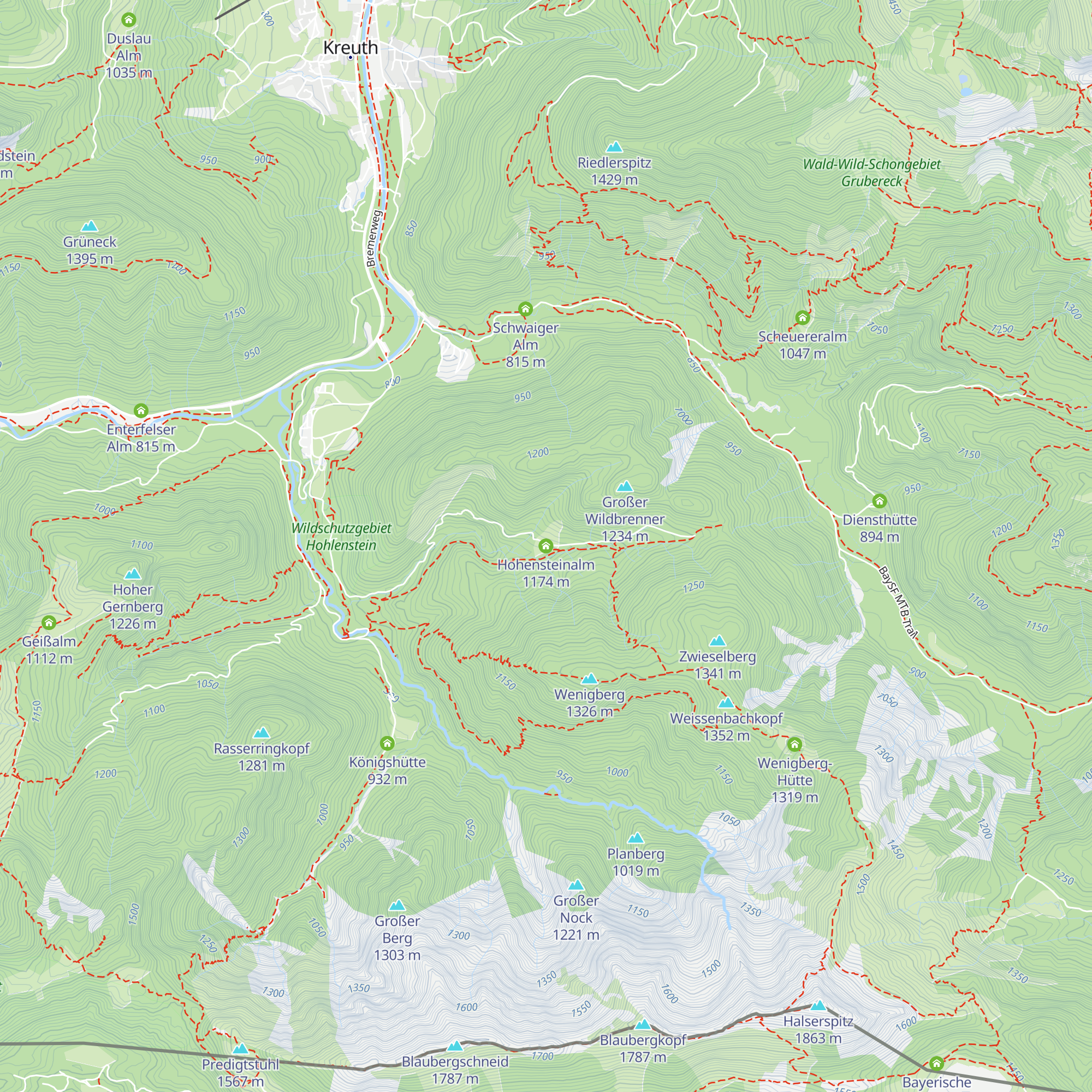 Hohensteinalm map