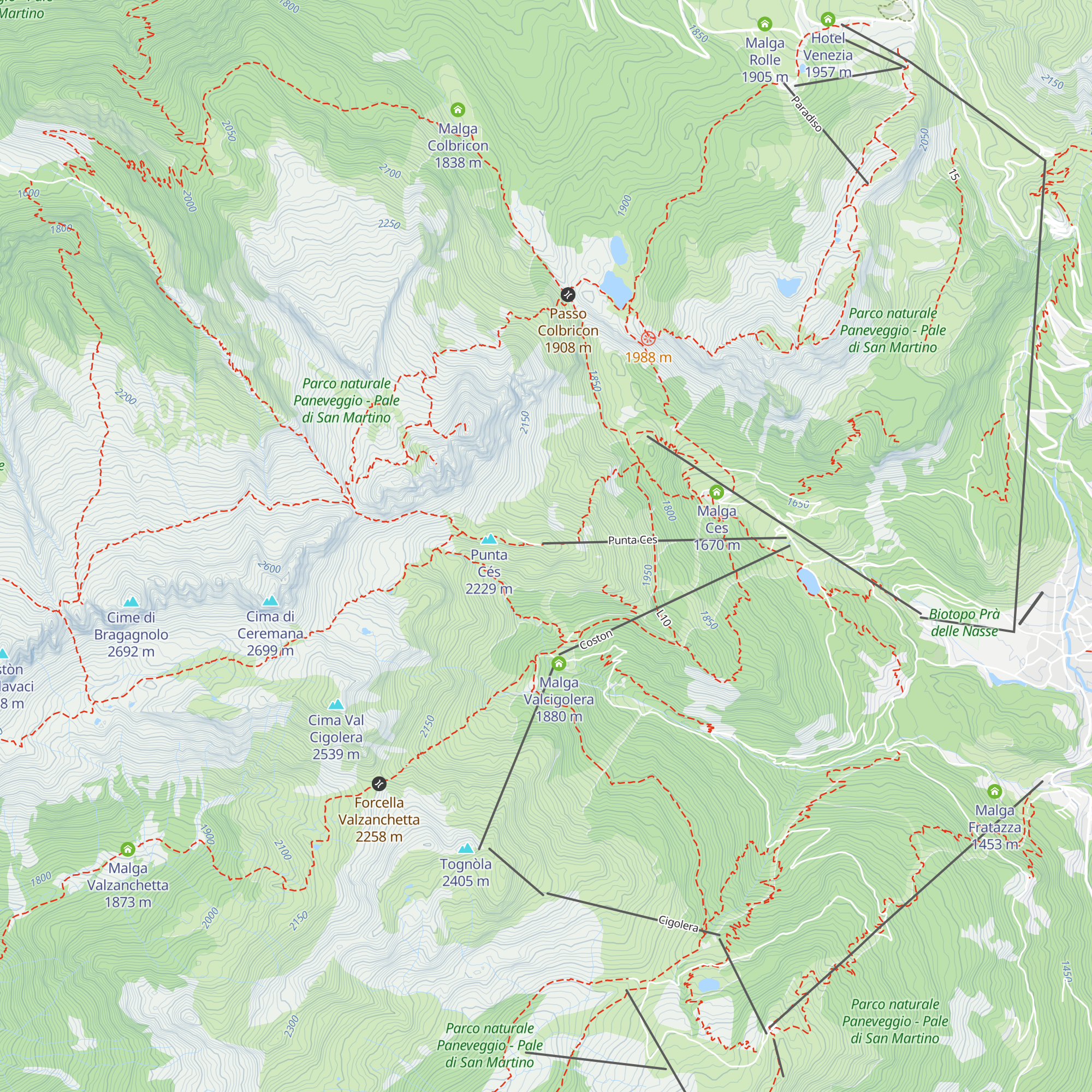 Rifugio Punta Ces map