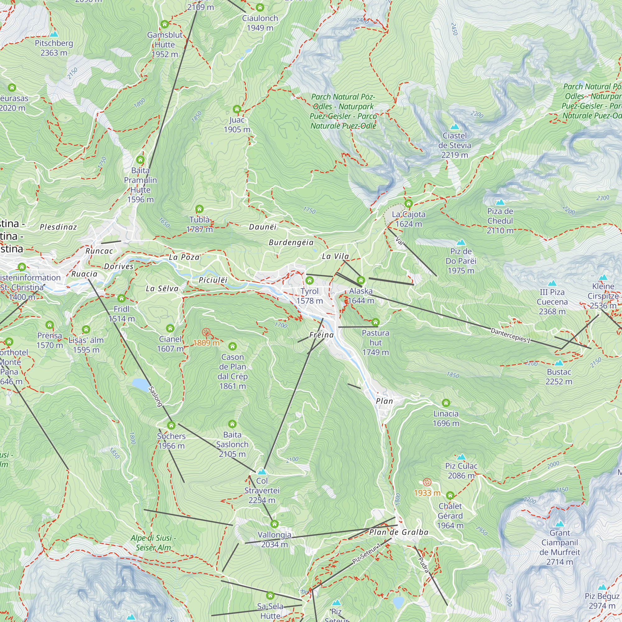 Tourist office Selva Val Gardena map