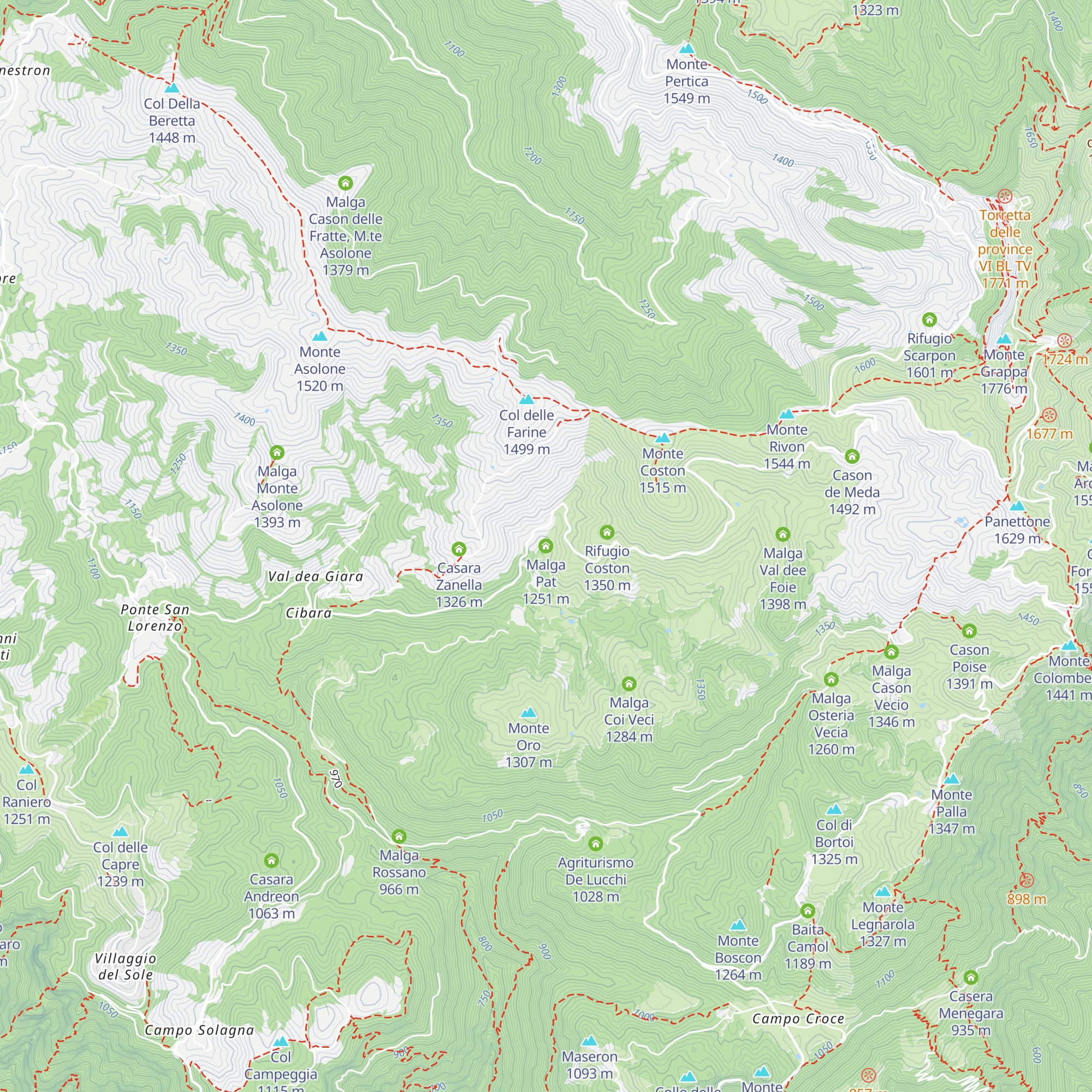 Malga Pat map