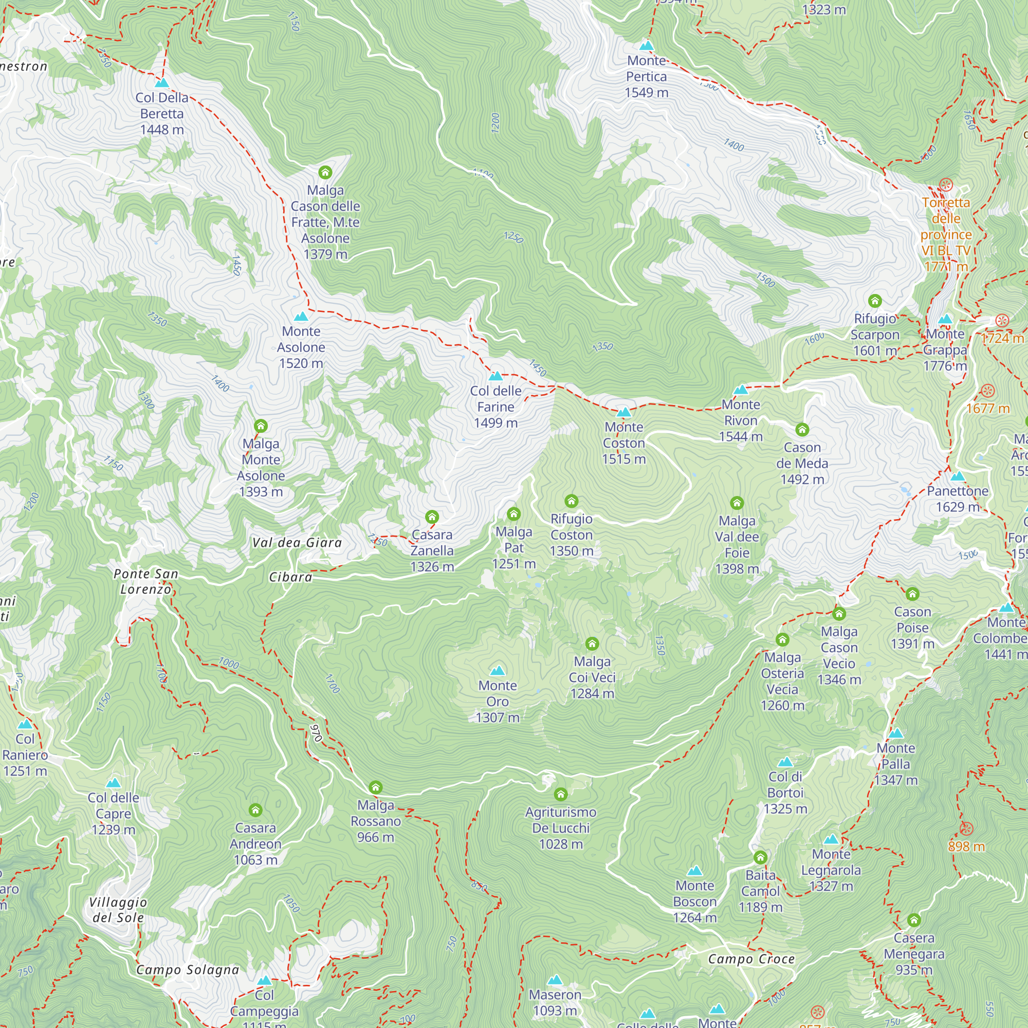 Malga Pat map