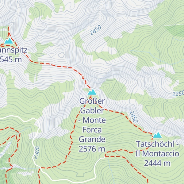 Map of Großer Gabler - Monte Forca Grande