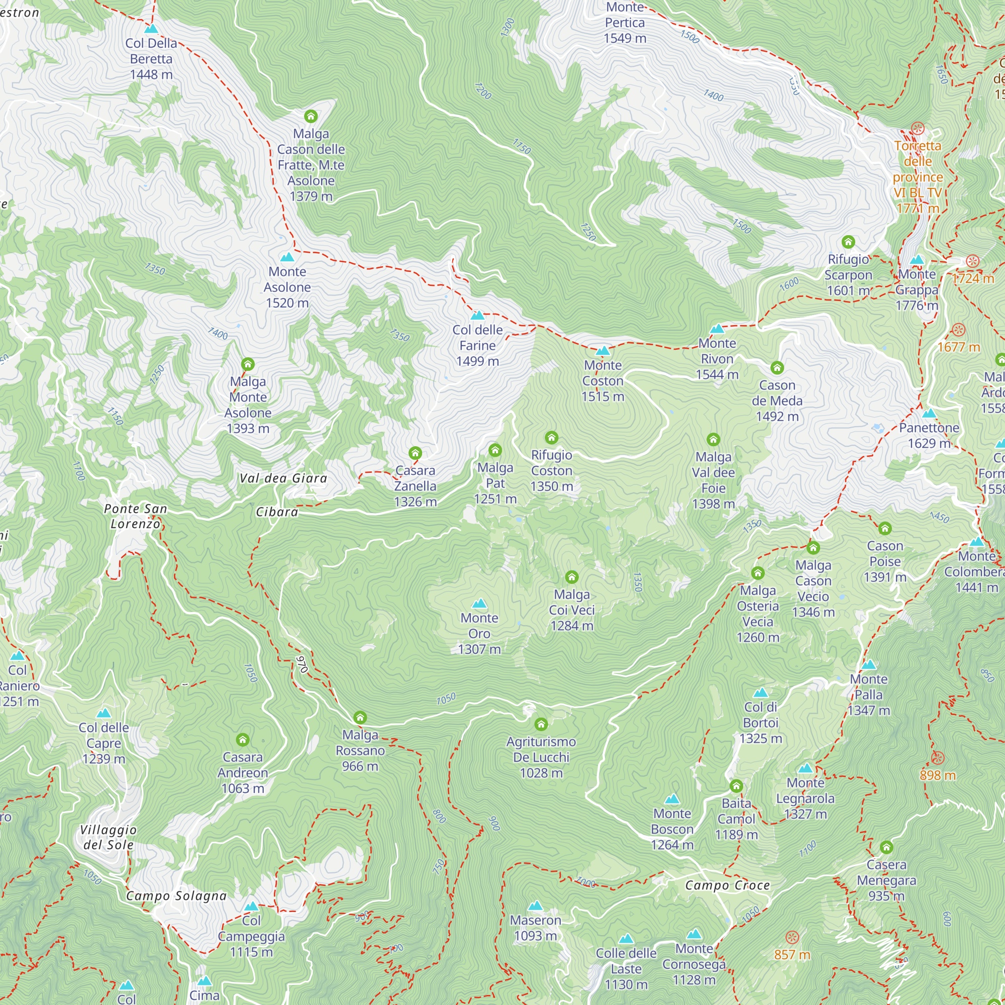 Malga Moda map