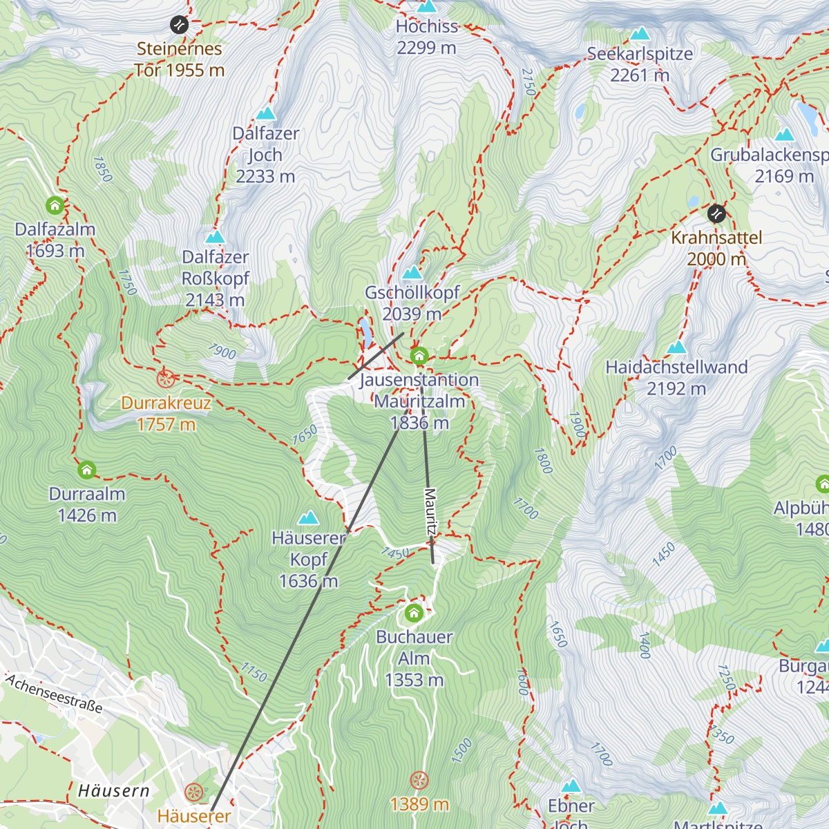 Berggasthof Rofan map