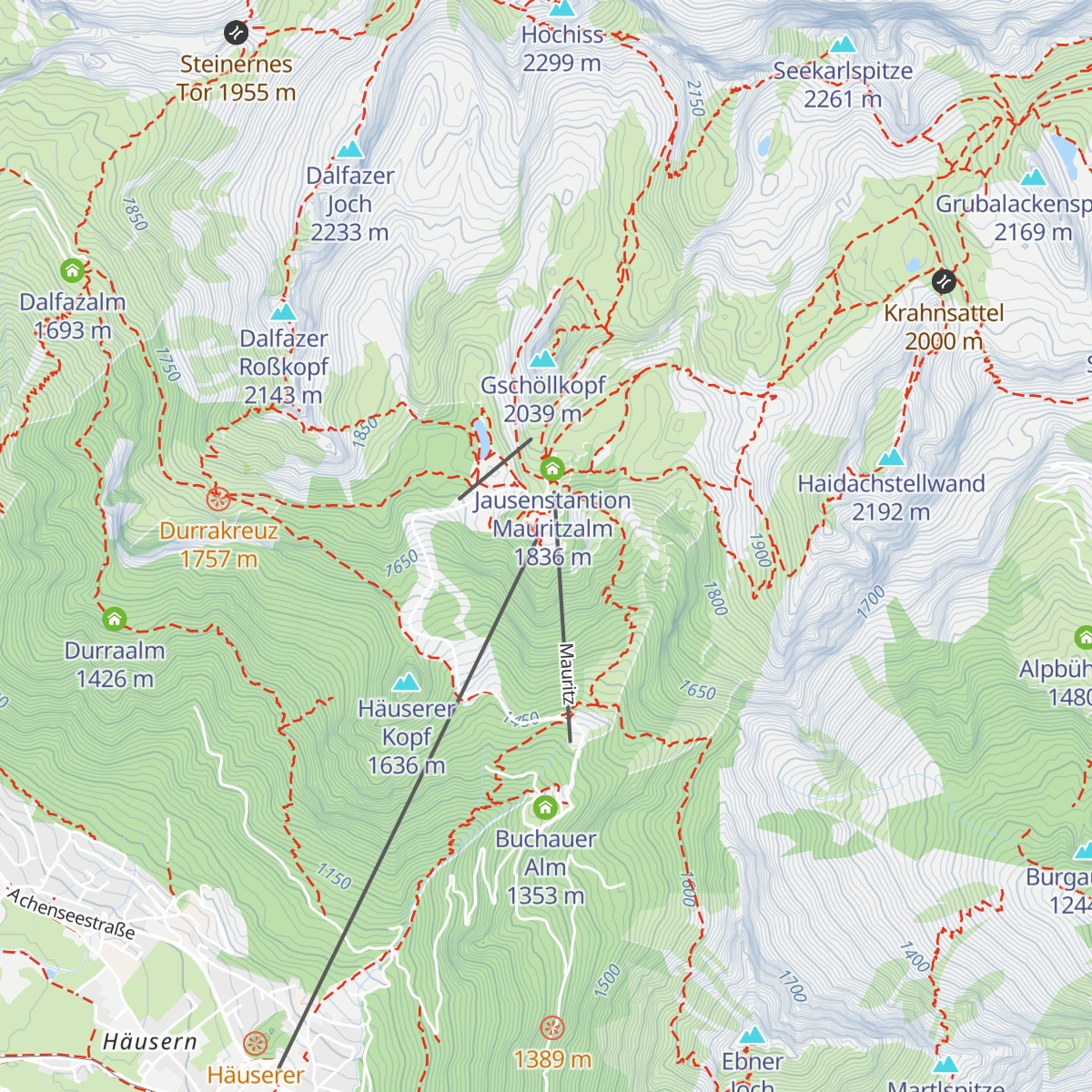 Berggasthof Rofan map