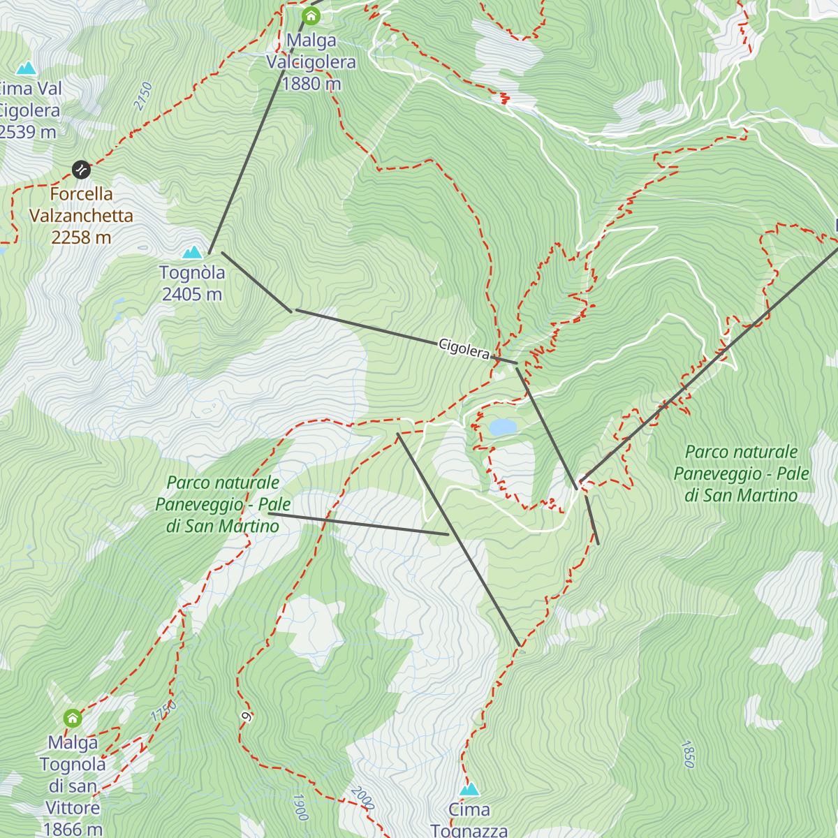 Malga Tognòla map