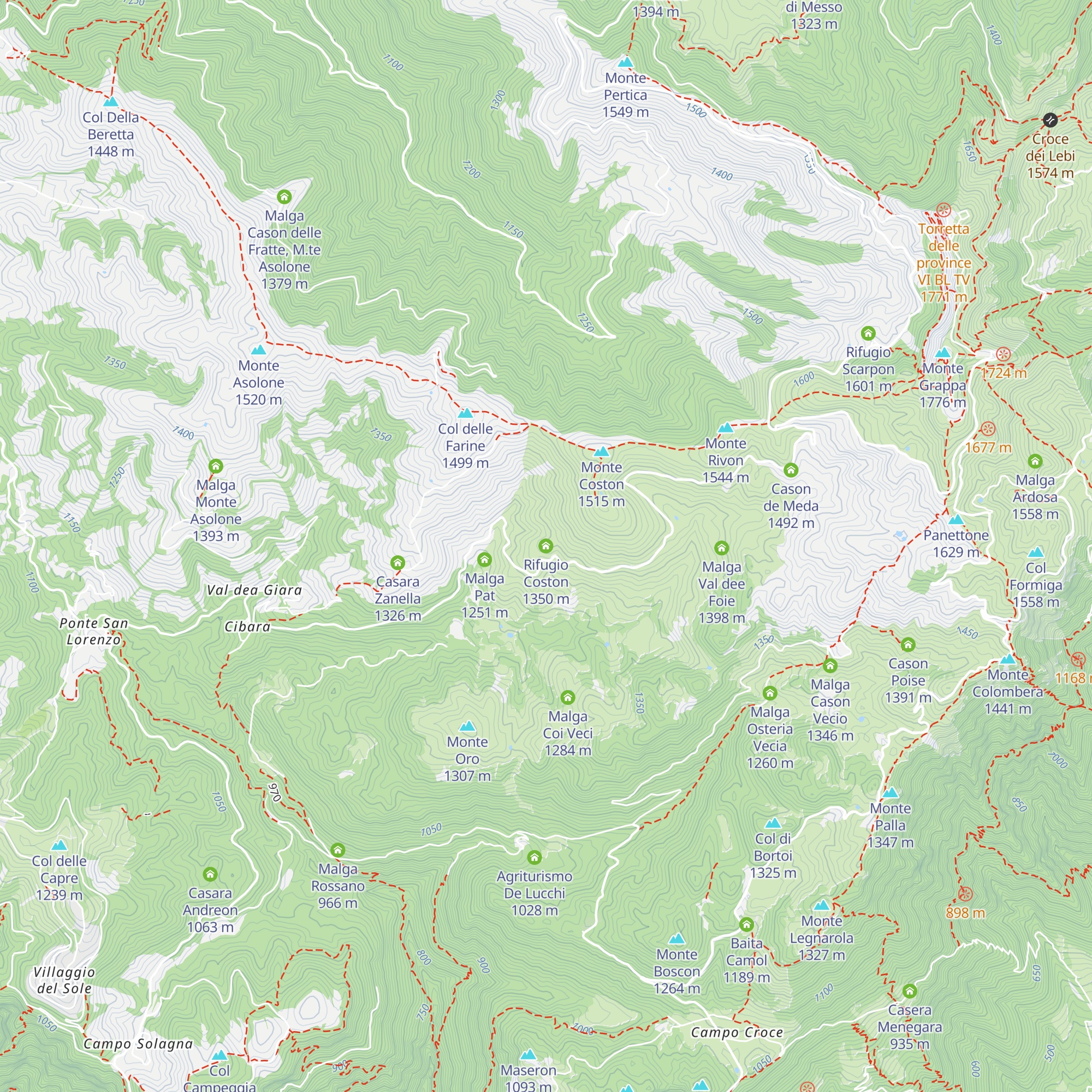 Rifugio Coston map