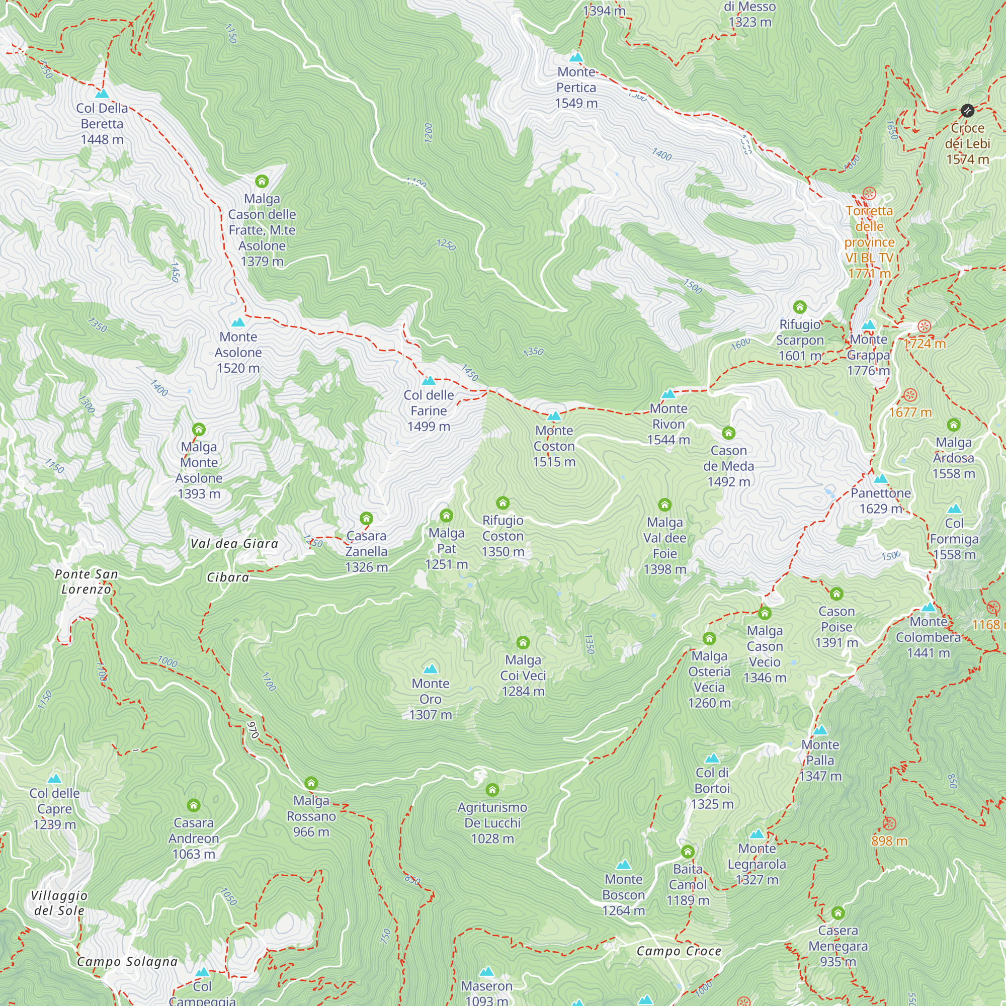 Rifugio Coston map