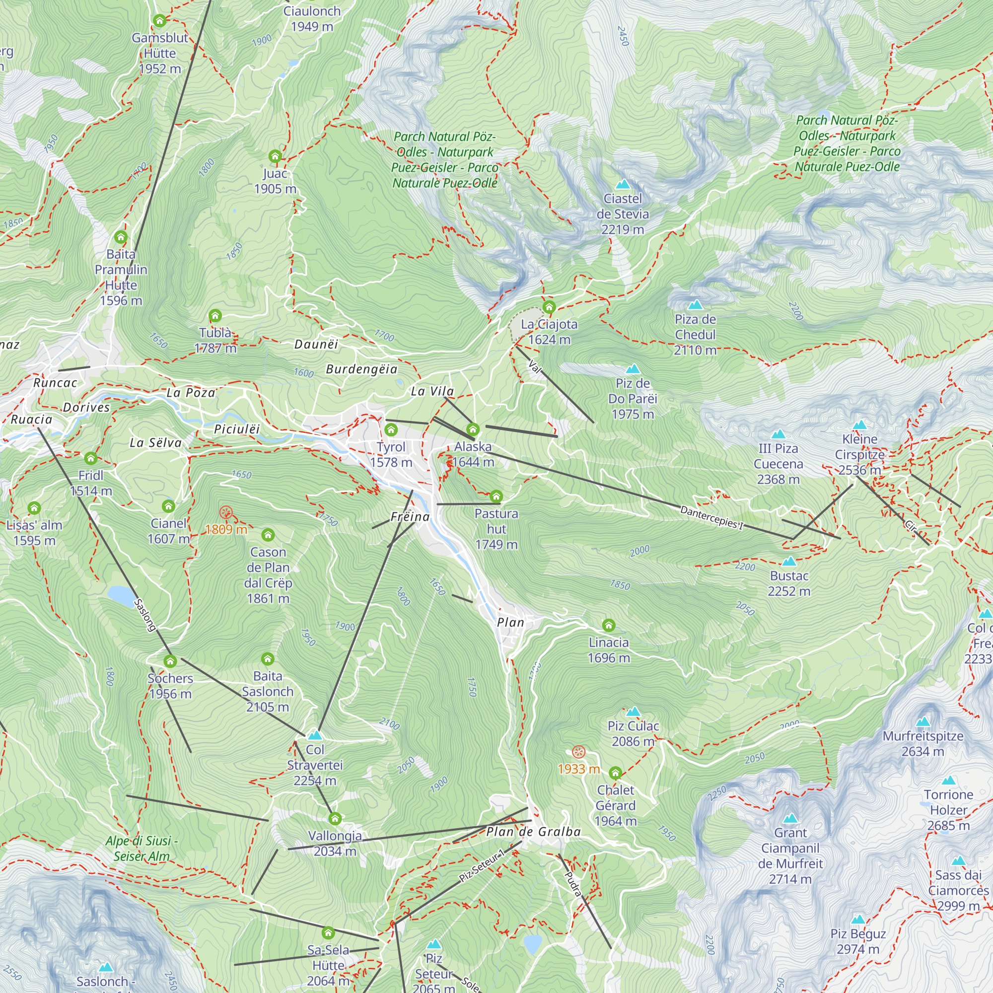 Pastura hut map