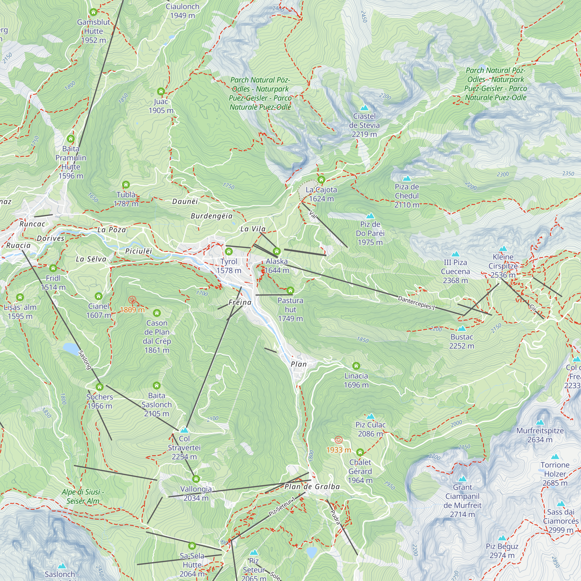 Pastura hut map