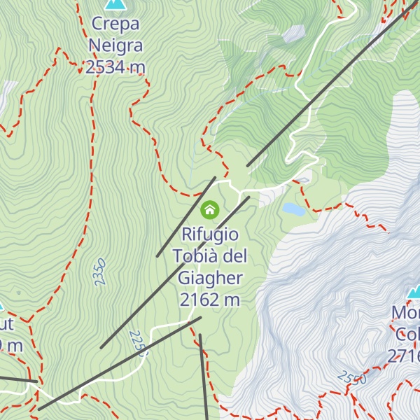 Map of Rifugio Tobià del Giagher