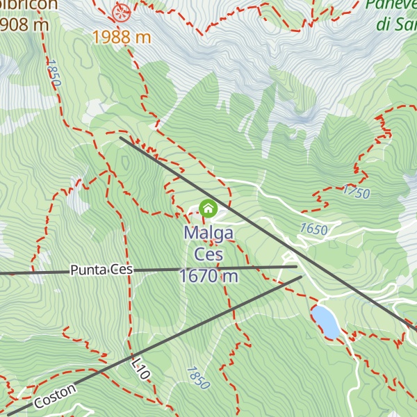 Map of Malga Ces
