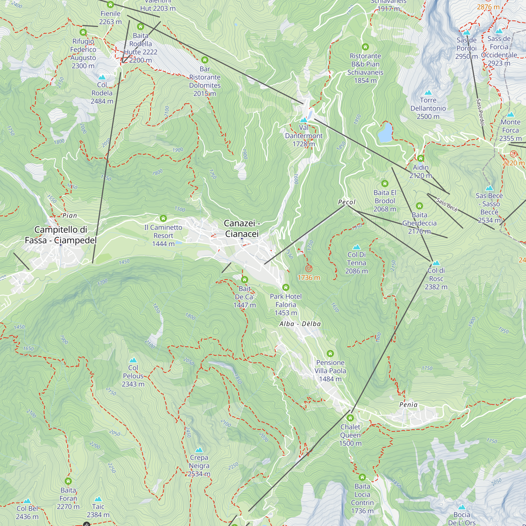 La Cantinetta - Canazei map