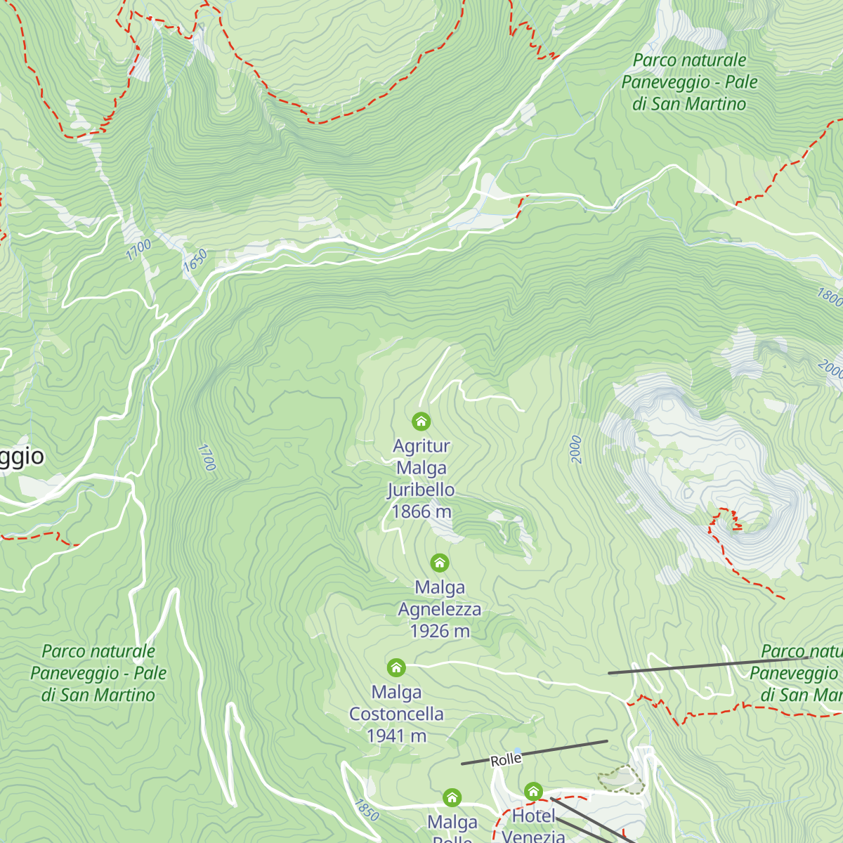 Agritur Malga Juribello map