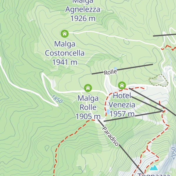 Map of Malga Rolle
