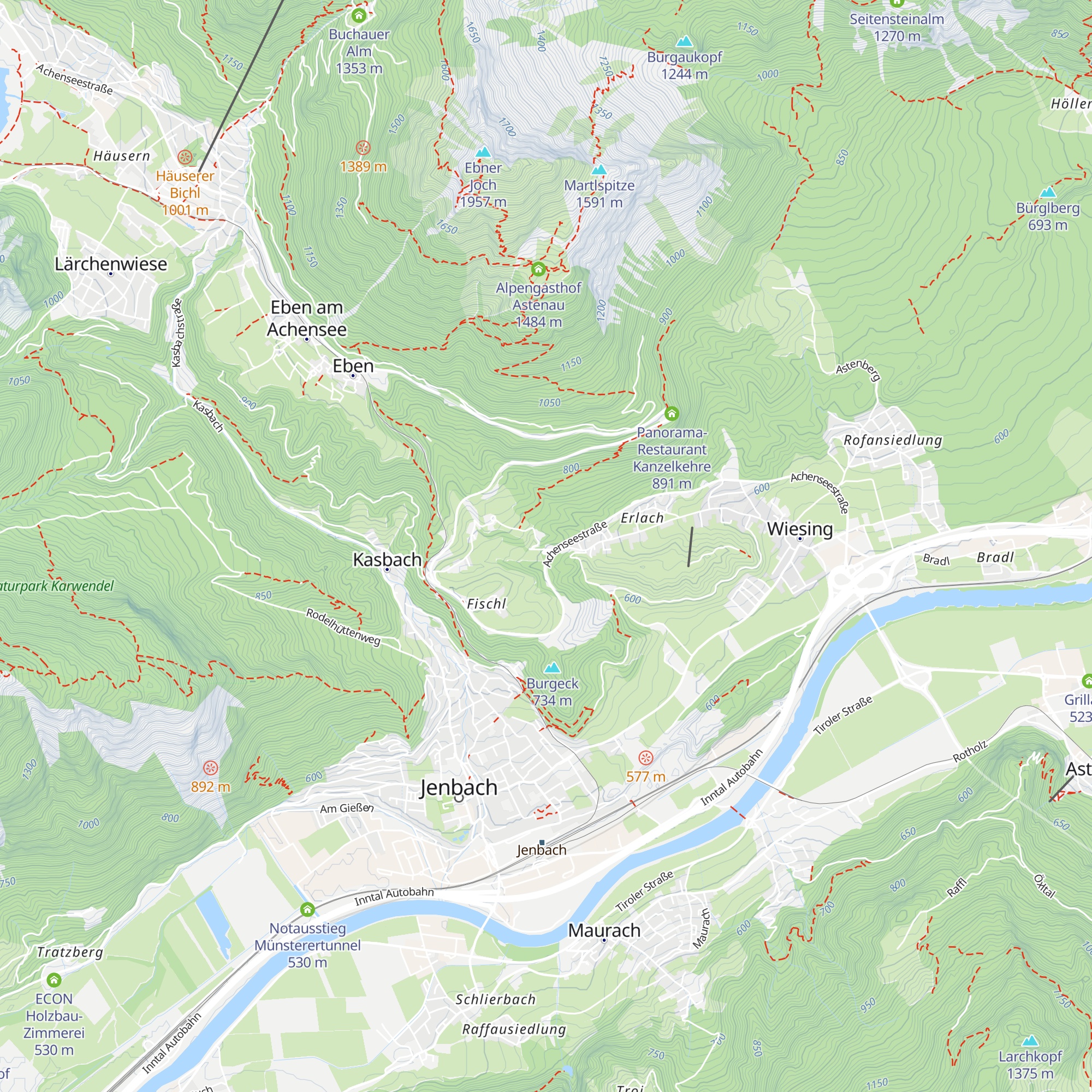Appartements Rofan map