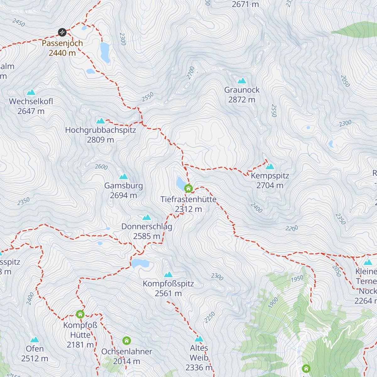 Tiefrastenhütte map
