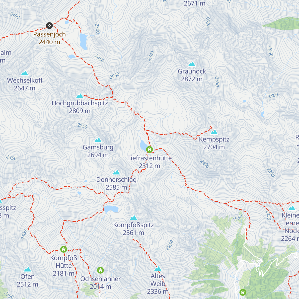Tiefrastenhütte map