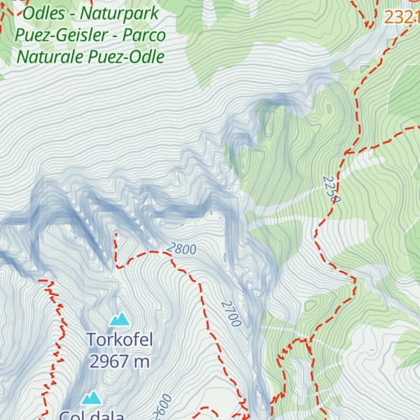 Map of Wasserkofel - Sas dal'Ega - Furchetta Grande