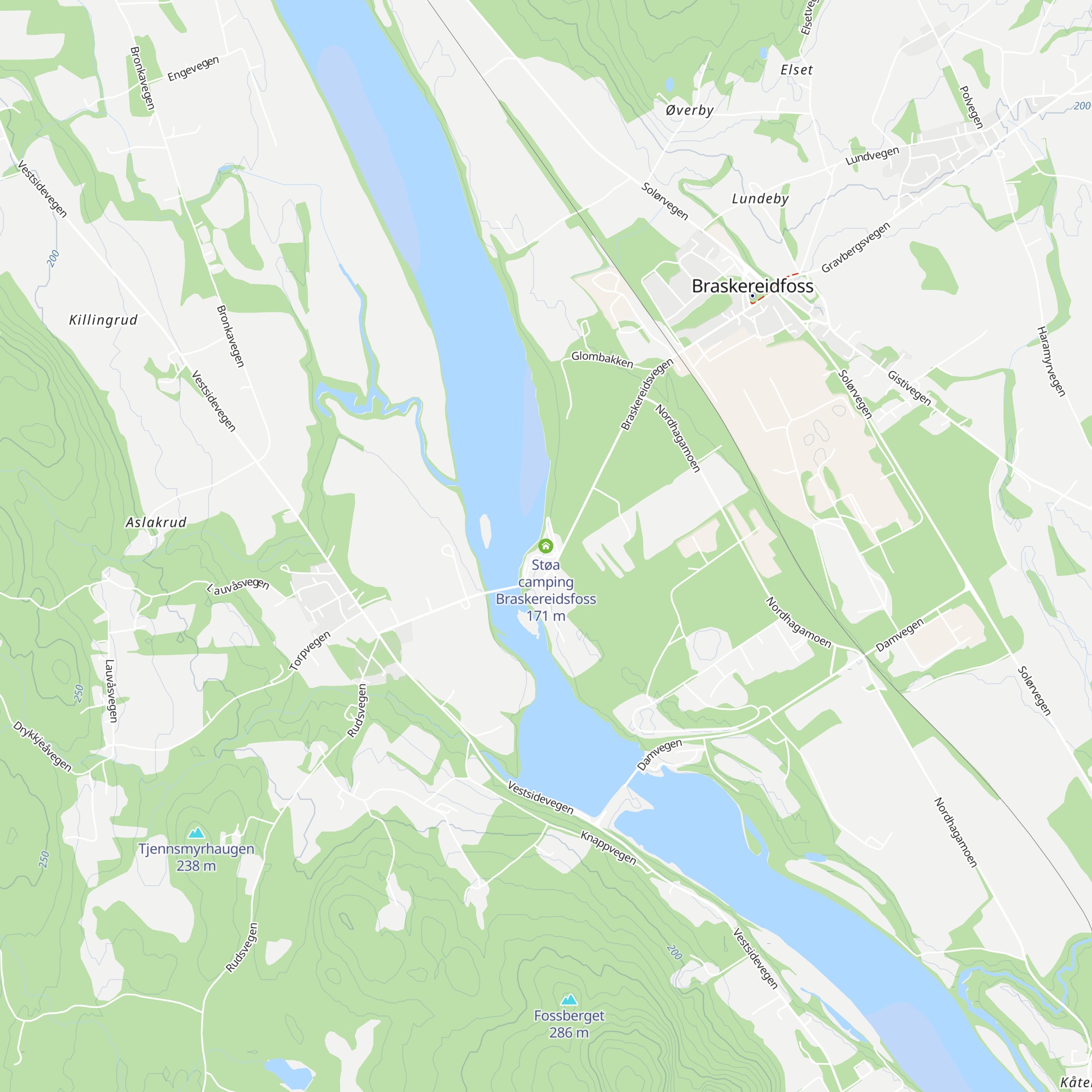 Støa camping Braskereidsfoss map