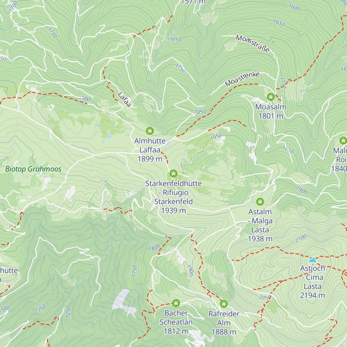 Starkenfeldhütte - Rifiugio Starkenfeld map