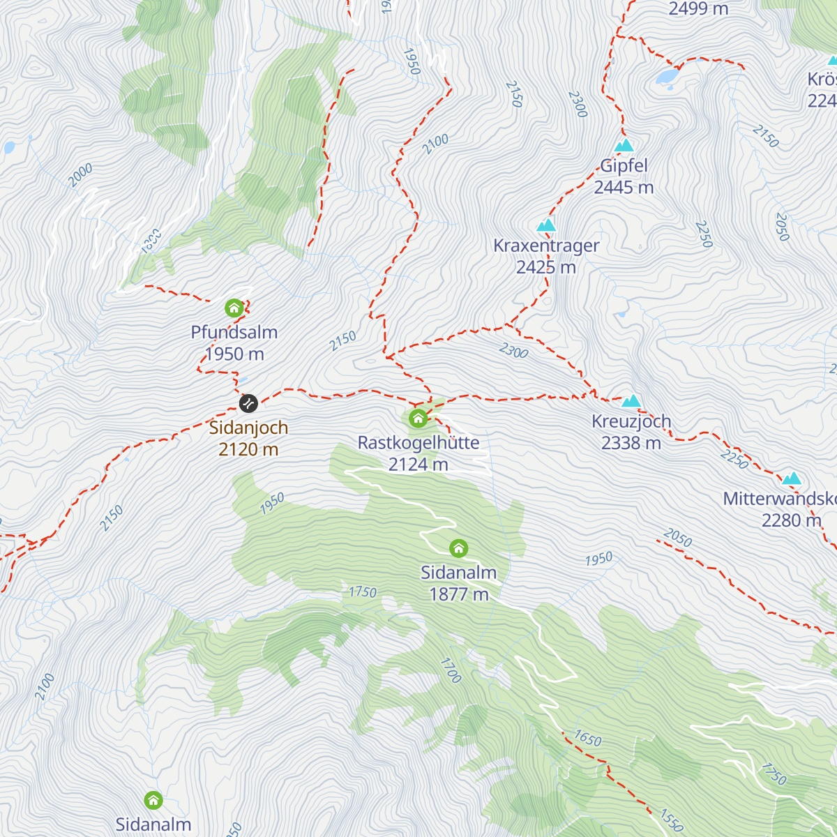 Rastkogelhütte map
