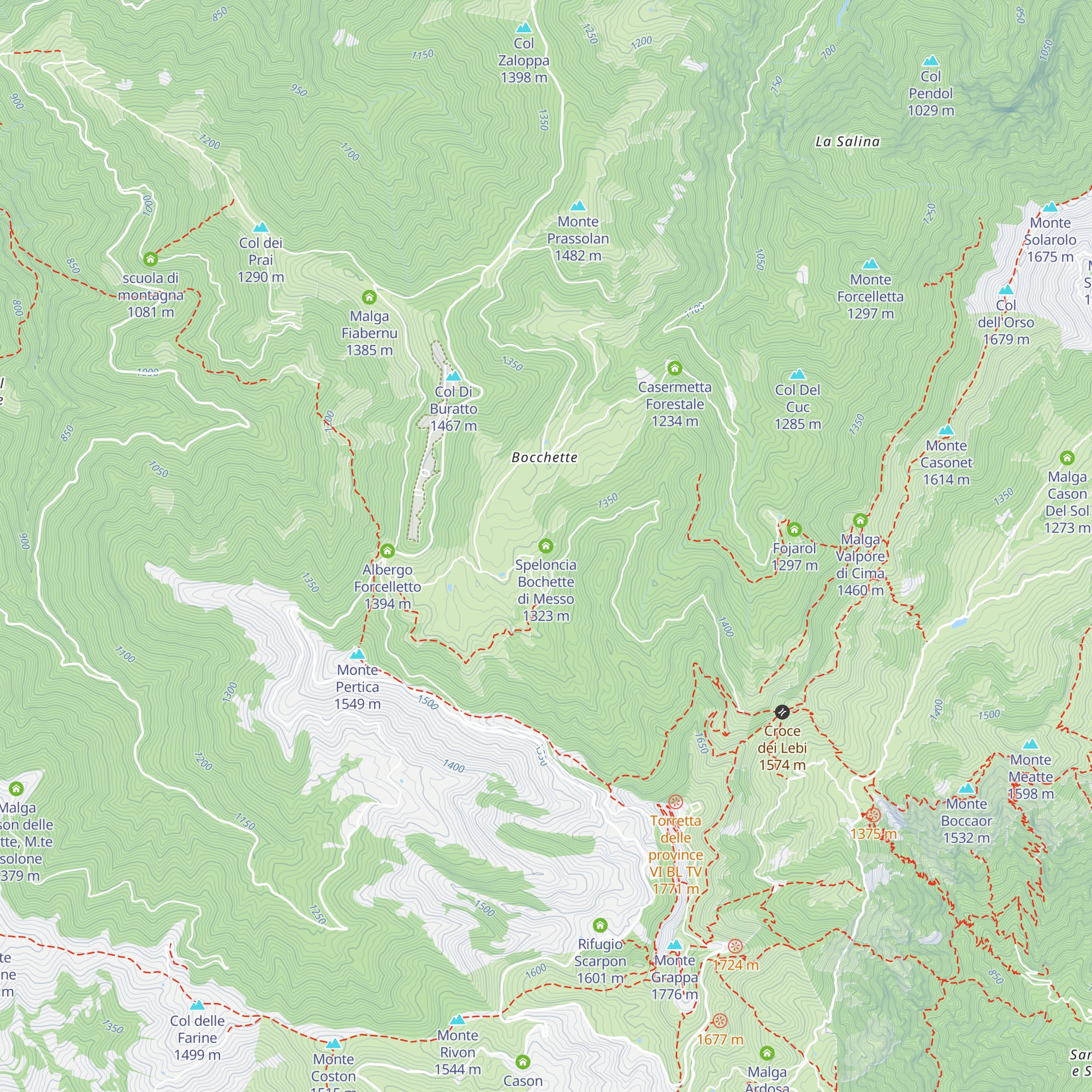 Speloncia Bochette di Messo map