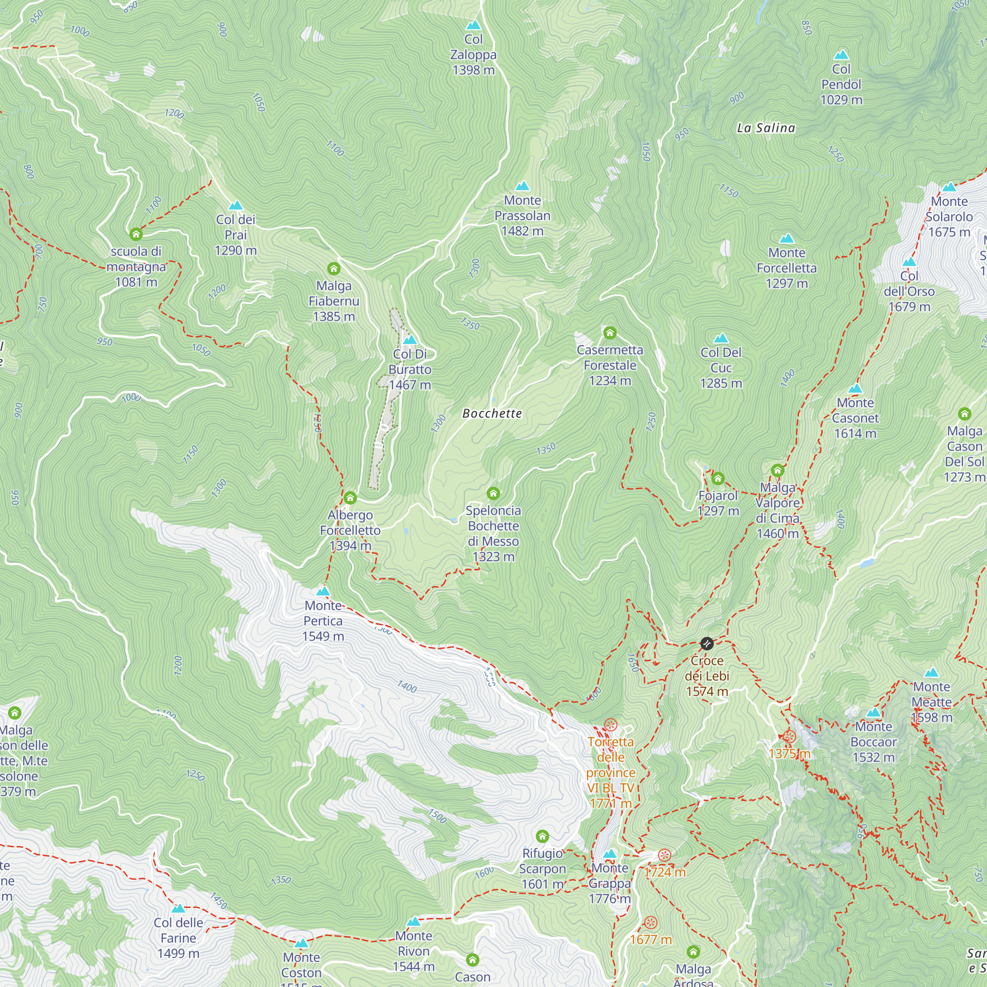 Speloncia Bochette di Messo map