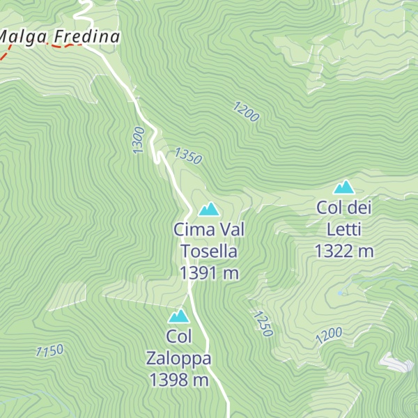 Map of Cima Val Tosella