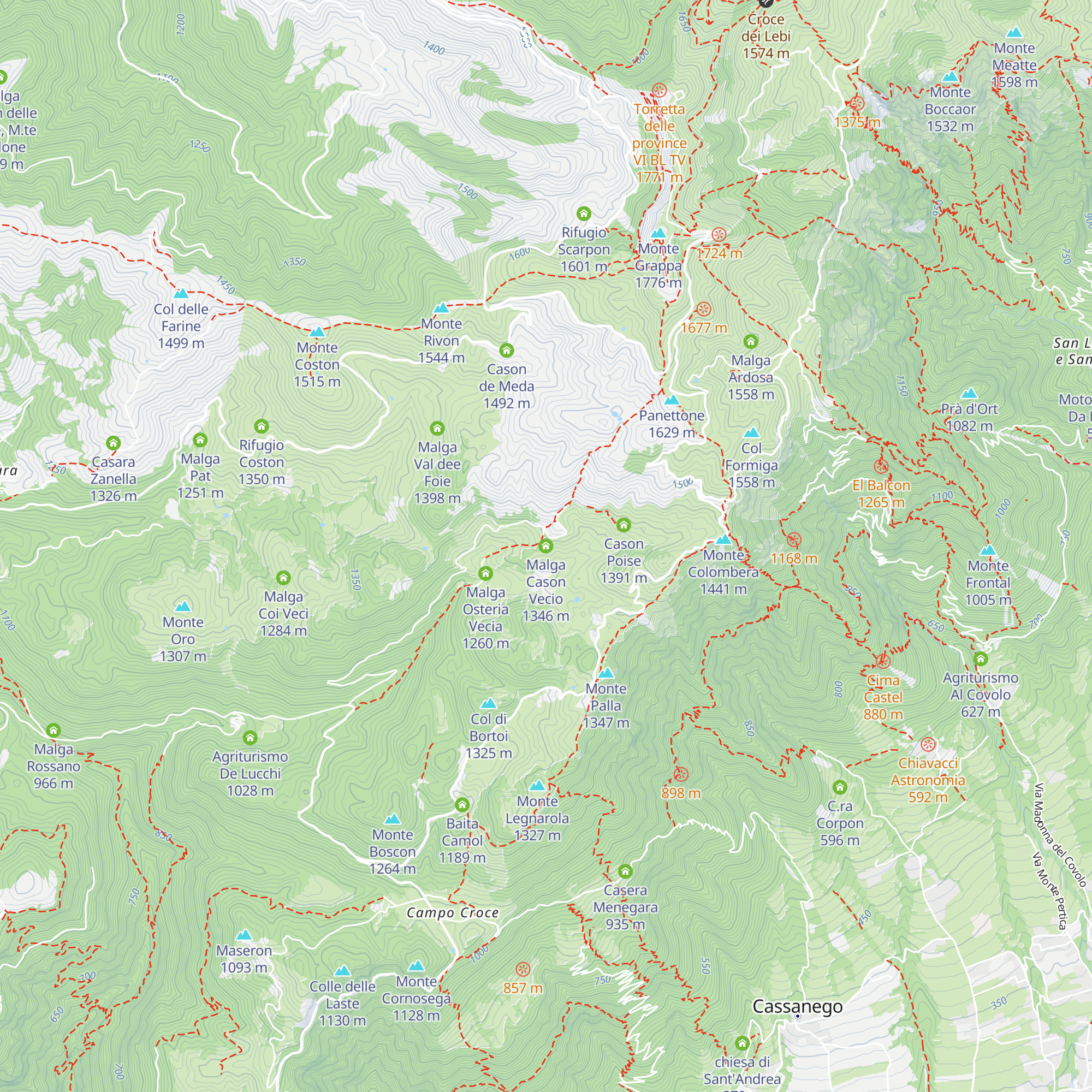 Malga Cason Vecio map