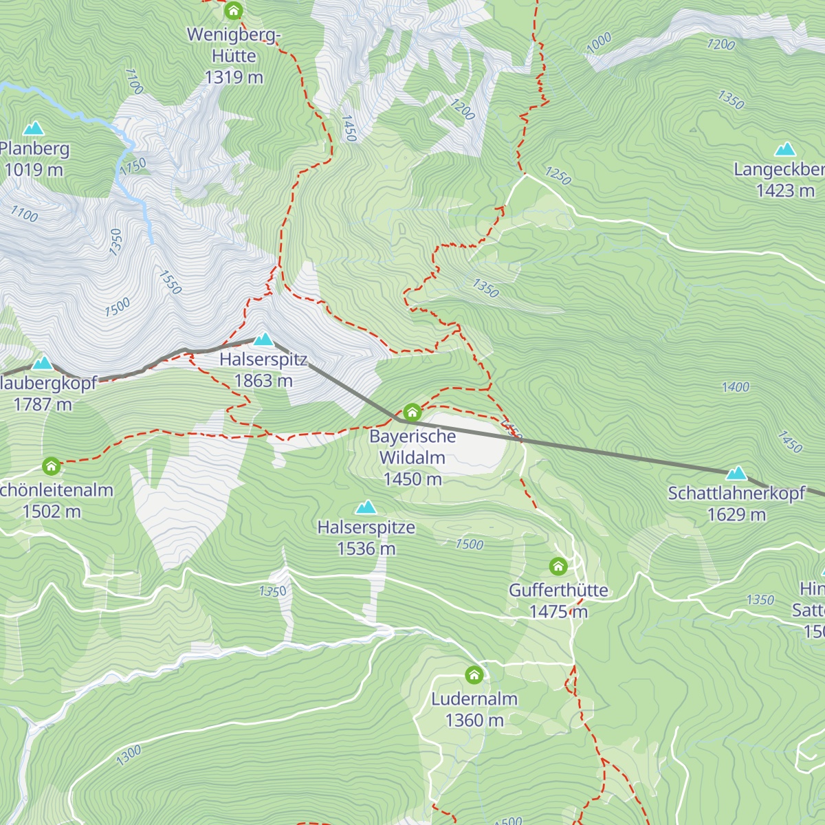Bayerische Wildalm map