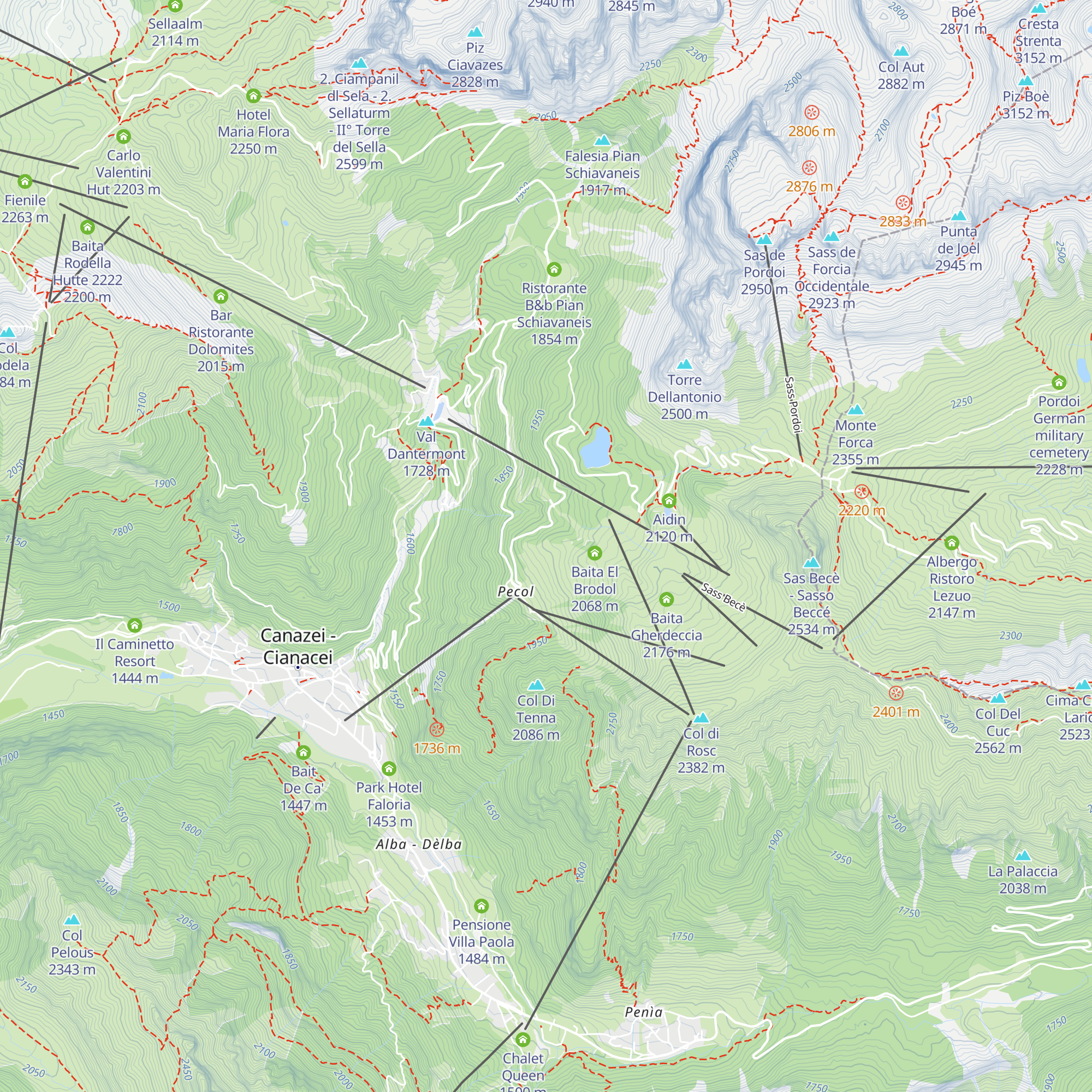 Rifugio Ciampolin map