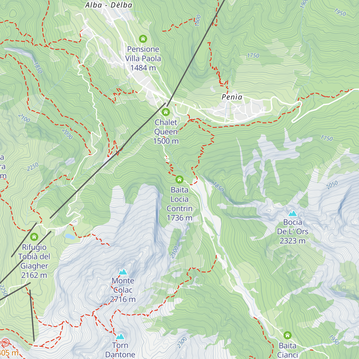 Baita Locia Contrin map