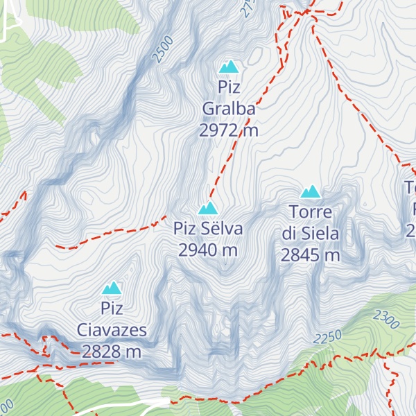 Map of Piz Sëlva