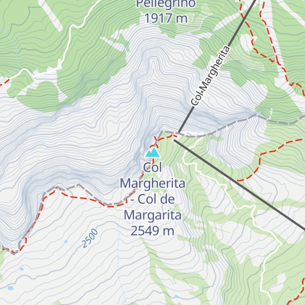 Map of Col Margherita - Col de Margarita